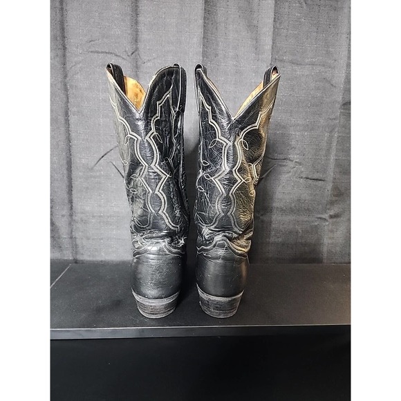 Tony Lama Leather Antigua Black Western Cowboy Boots Size 10 D Model #2964 Mens - Picture 6 of 8